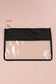 Black TEACH Glitter Chenille Clear PVC Makeup Bag