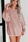 Green Ribbed Round Neck Drop Sleeve Pullover Sweatshirt