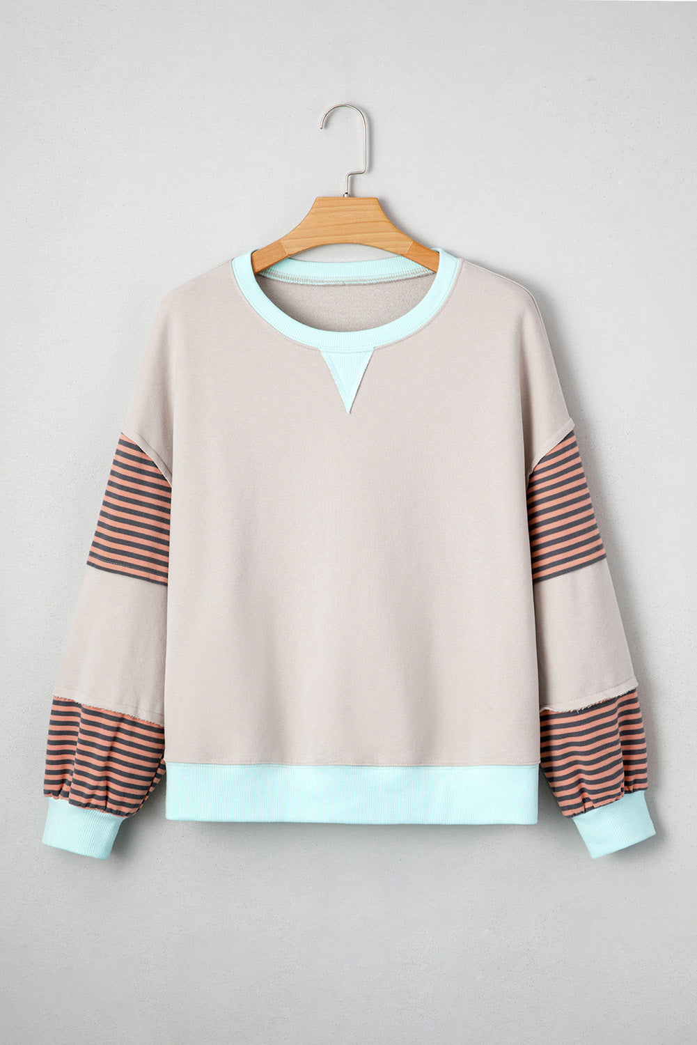 Striped Contrast Patchwork Oversized Sweatshirt